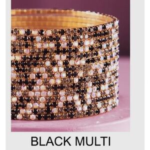 1240.  Elegant Black and Gold 15 Bangle Set